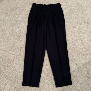 Claiborne Men's Size 32x32 Pleated Black Formal Office Straight Leg Dress Pants